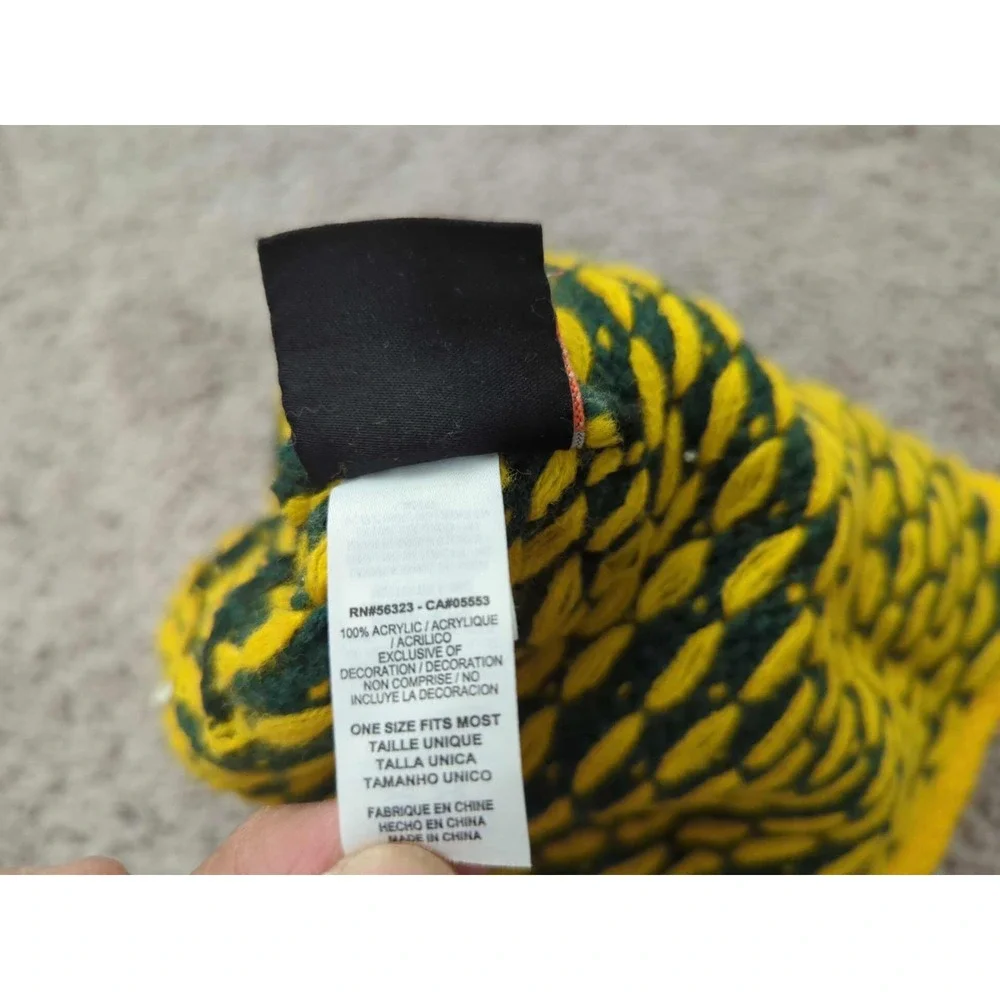Green Bay Packers Beanie Mens OSFA Pom Knit‎ NFL Nike Green Yellow
